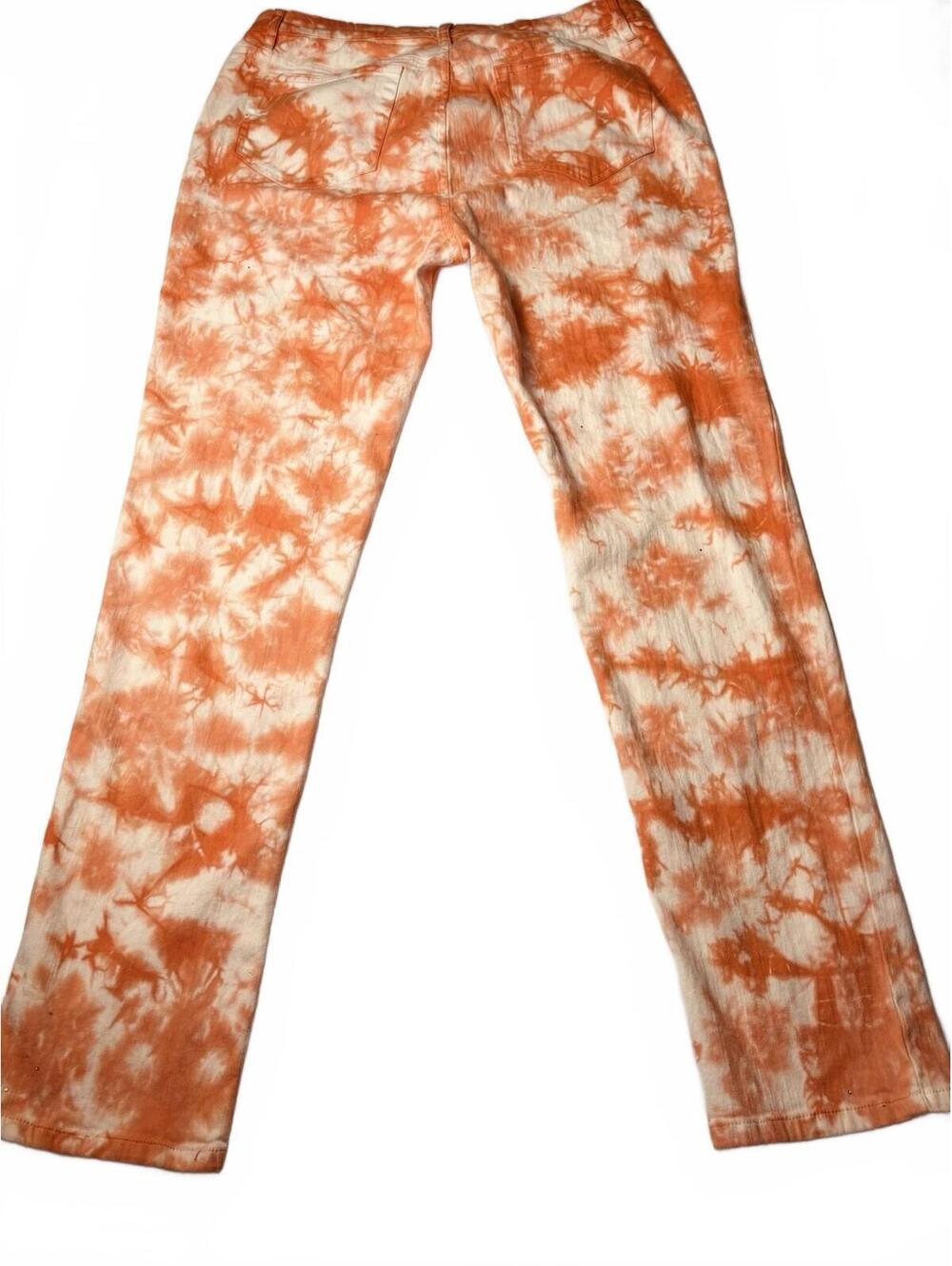 Catherine Malandrino Women's Size 32 Orange and White Tie-Dy